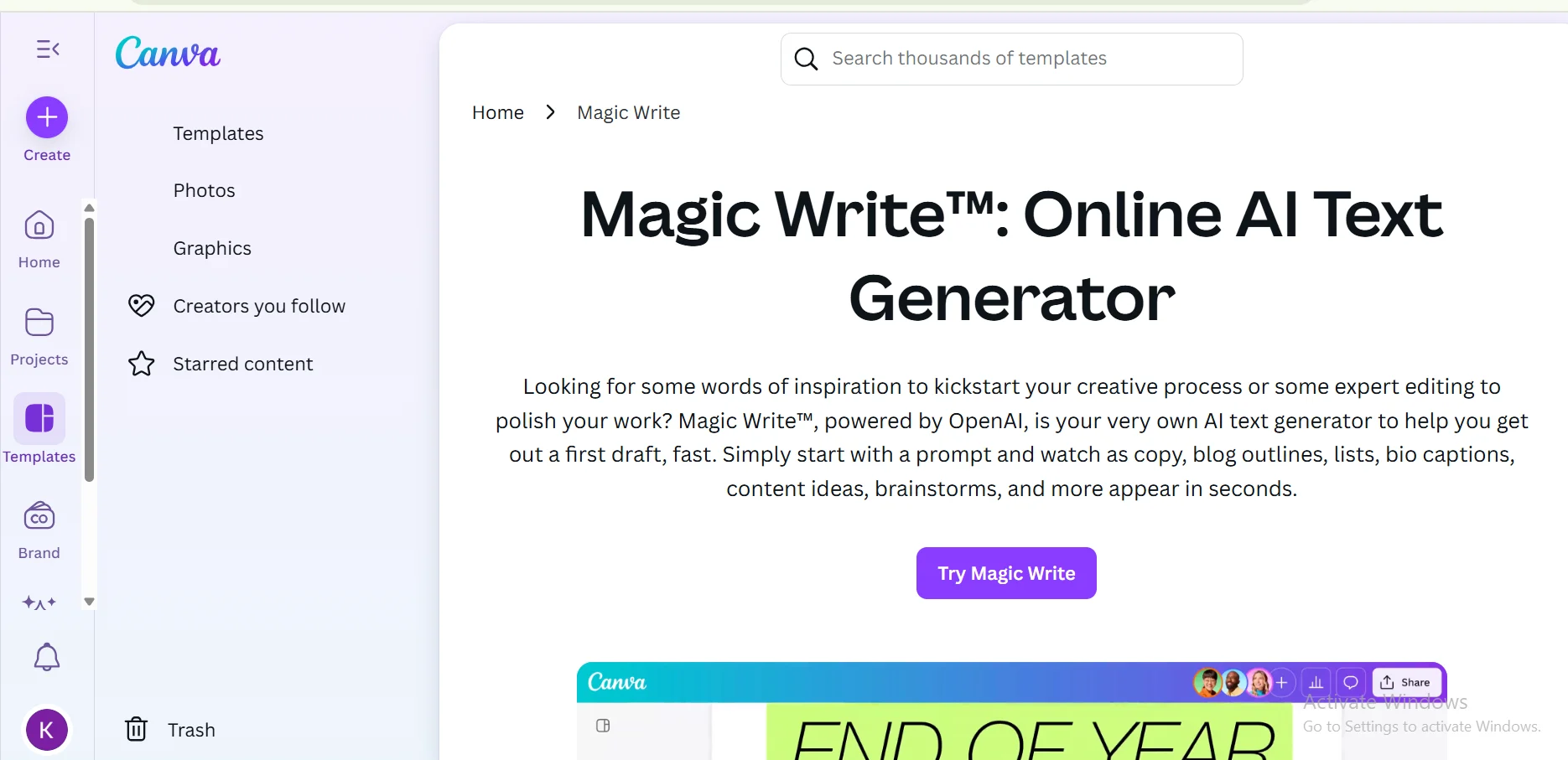 Generative ai in education: 5 important teaching tools 2 canva magic write for content creation